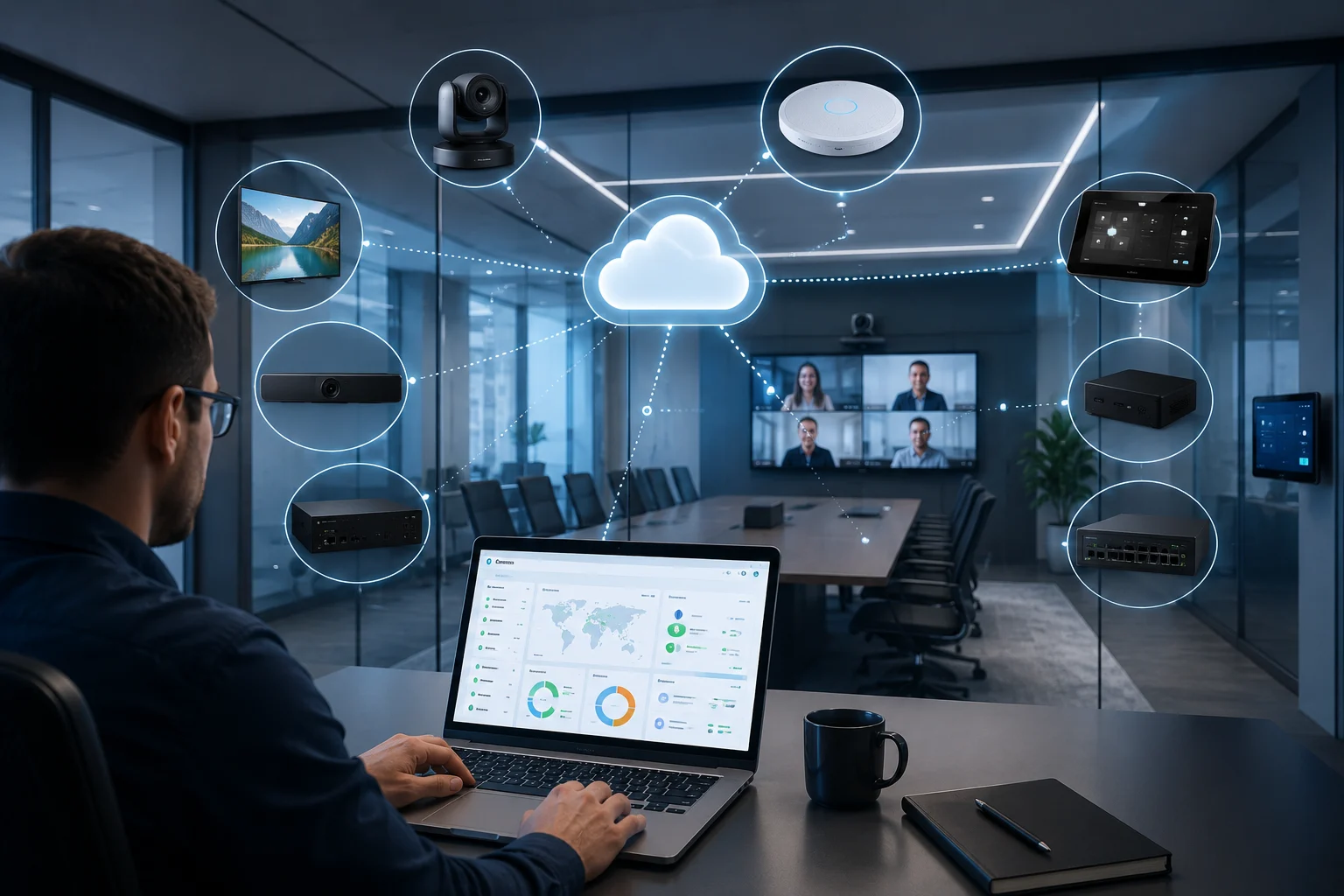 Businesses adopting cloud-based multi-vendor AV monitoring solutions in modern conference rooms