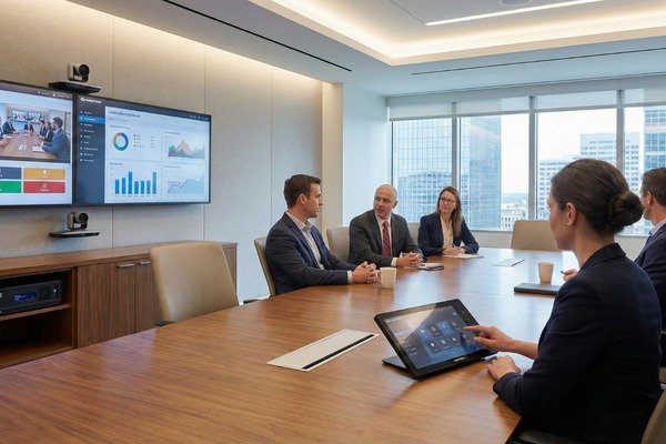AV-enabled boardroom in action