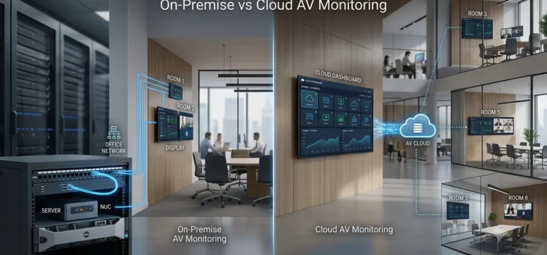 On-premise vs cloud AV monitoring deployment comparison