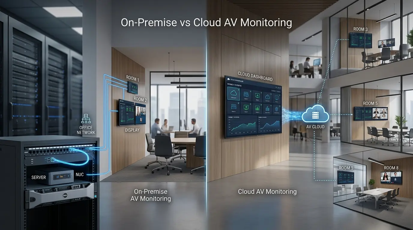 On-premise vs cloud AV monitoring deployment comparison