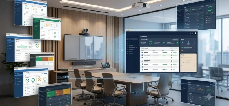 Unified AV monitoring dashboard connecting multiple AV devices and platforms