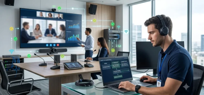 AI AV troubleshooting helpdesk for Level-1 support teams